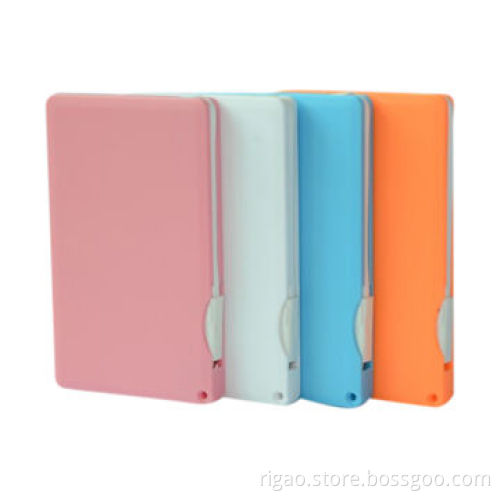 Promotion gift credit card power bank with micro USB cable built-in